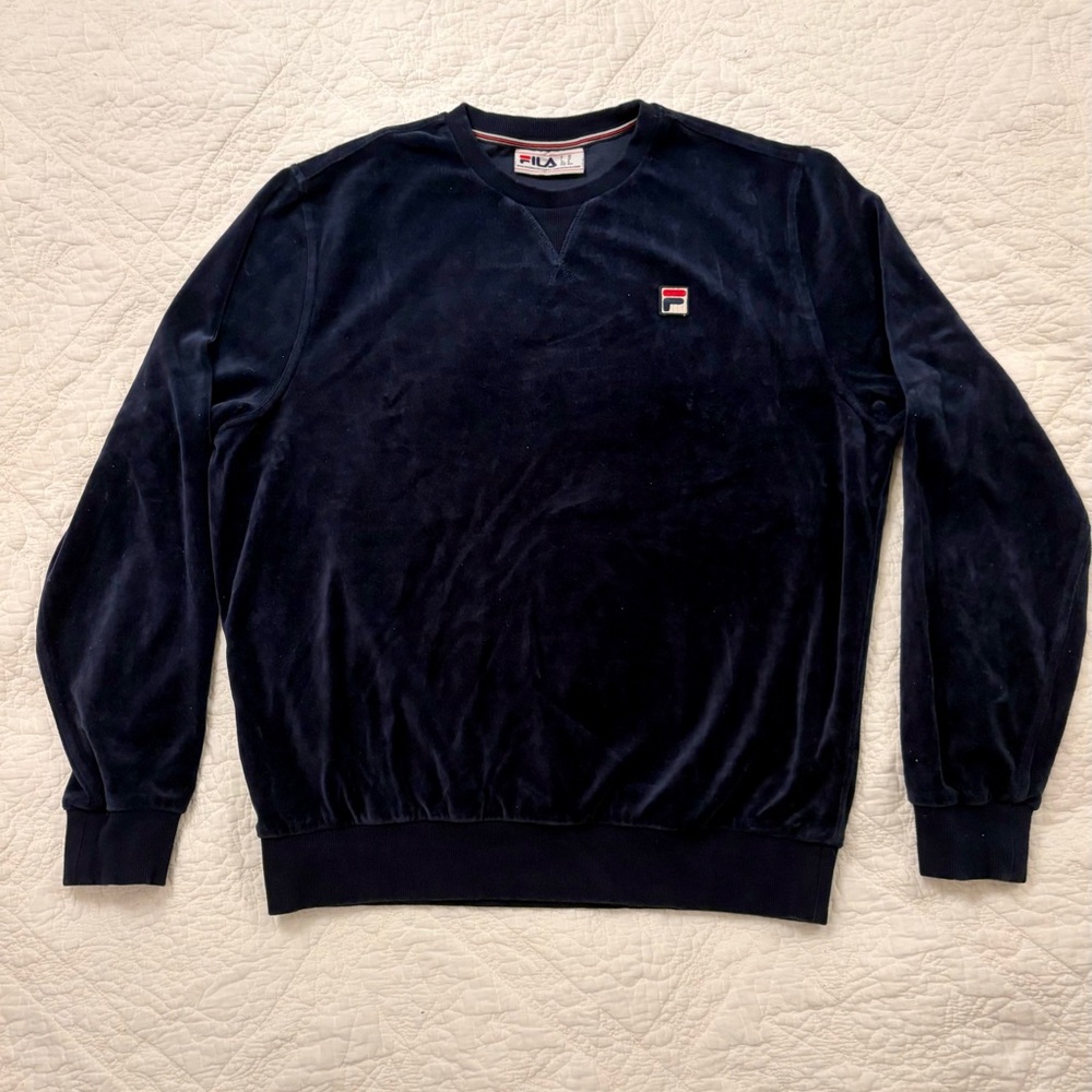 Fila Men's Navy Velour Tracksuit Set medium